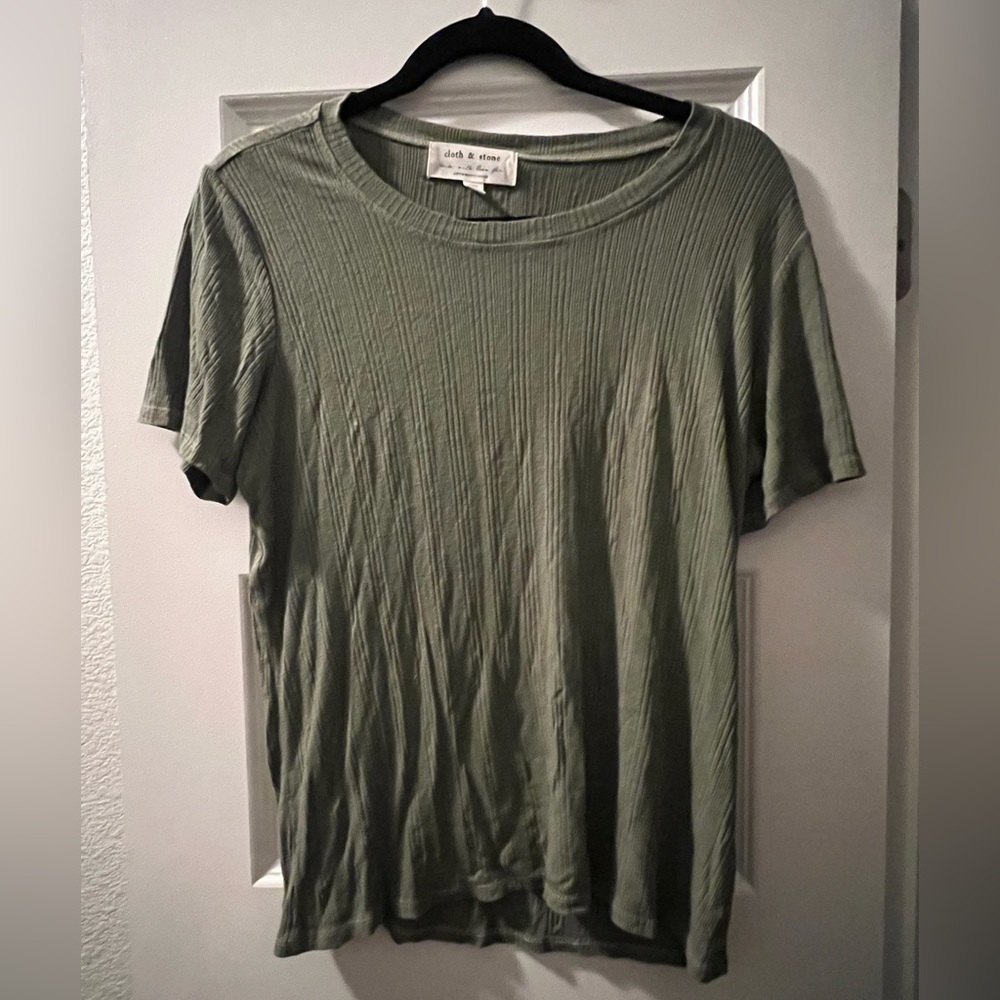 Anthropologie Cloth & Stone Drapey Rib Short Sleeve Tee